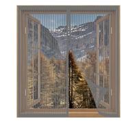 Mosquiteras de Ventanas Magneticas Ajustable 60 x 65 cm Fácil Instalación sin Taladrar, Fácil de Limpiar Marco Magnético para Mosquitera para Todas Las Ventanas, Gris