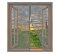 Mosquiteras de Ventanas para Gatos 110 x 130 cm Fácil Instalación sin Taladrar, Fácil de Limpiar Cortinas Mosquitera Puerta Magnetica con Imanes para Todas Las Ventanas, Gris