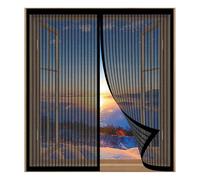 Mosquiteras de Ventanas para Gatos 50 x 130 cm Fácil Instalación sin Taladrar, Fácil de Limpiar Pegajoso Cortina Pantalla para Todas Las Ventanas, Negro