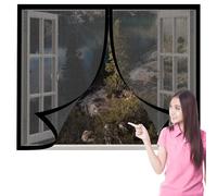Mosquiteras Magneticas 110 x 145 cm Protección Contra Mosquitos y Moscas Mosquitera sin Taladrar Lavables Adecuada para Decoración Del Hogar, Negro