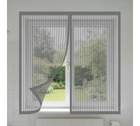 Mosquiteras Magneticas 120 x 120 cm sin Taladrar Ni Atornillar Mosquitera Ventana Malla Contra Insectos Fácil de Ensamblar Autoadhesivo para Balcón Corredera Terraza, Gris