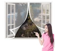 Mosquiteras Magneticas 130 x 135 cm Protección Contra Mosquitos y Moscas Mosquitera sin Taladrar Lavables Adecuada para Decoración Del Hogar, Blanco