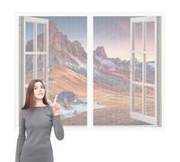 Mosquiteras Magneticas 50 x 115 cm Imanes Se Cierran Automáticamente Cortinas Mosquitera Ventana Fácil de Limpiar para Ventanasde Balcón, Ventanasde Patio, Sala, Blanco