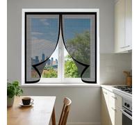 Mosquiteras Magneticas 55 x 75 cm sin Taladrar Ni Atornillar Ventana Contra Insectos y Moscas Fácil de Limpiar para Ventana de Bricolaje para Caseras Oficina, Negro