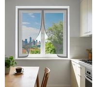 Mosquiteras Magneticas 55 x 75 cm sin Taladrar Ni Atornillar Ventana Contra Insectos y Moscas Fácil de Limpiar para Ventana de Bricolaje para Caseras Oficina, Gris