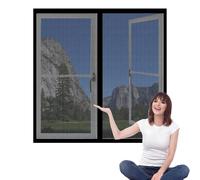 Mosquiteras Magneticas 60 x 60 cm sin Taladrar Ni Atornillar Mosquitera Ajustable Ventanas Fácil de Limpiar Adecuada para Decoración Del Hogar, Negro