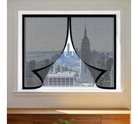 Mosquiteras Magneticas 75 x 95 cm Imanes Se Cierran Automáticamente Mosquitera sin Taladrar Fácil Instalación Adhesiva para Balcón Corredera Terraza, Negro