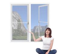 Mosquiteras Magneticas 75 x 95 cm sin Taladrar Ni Atornillar Mosquitera Ajustable Ventanas Fácil de Limpiar Adecuada para Decoración Del Hogar, Blanco