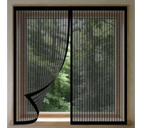 Mosquiteras Magneticas 80 x 110 cm Mantiene Insectos, Moscas y Mosquitos Fuera Window Mosquito Net Lavables para Todas Las Ventanas Interiores y Exteriores, Negro