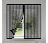 Mosquiteras Magneticas 85 x 105 cm sin Taladrar Ni Atornillar Mosquitera Ventana Malla Contra Insectos Fácil de Ensamblar Autoadhesivo para Balcón Corredera Terraza, Negro