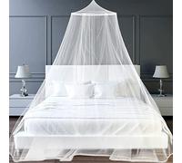 Mosquiteras Para Camas, Dosel Cama Matrimonio, Universal dosel para cama infantil cama individual, Repelente mosquitos bebe, Cúpula cama camping jardin mosquitera viaje con Kit de colocación(blanco)
