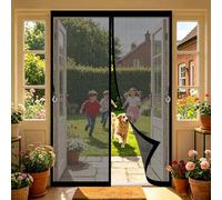 Mosquiteras para Puertas 120 x 185 cm Cierra Automáticamente, Fácil Instalación sin Taladrar Cortinas Mosquitera Puerta Magnetica Exterior Insectos para Cocina, Comedor, Negro