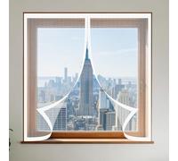 Mosquiteras para Ventanas 110 x 130 cm Protección Contra Mosquitos y Moscas Mosquiteras Fácil de Limpiar para Todas Las Ventanas Interiores y Exteriores, Blanco