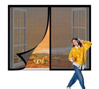 Mosquiteras para Ventanas 110 x 145 cm Protección Contra Mosquitos y Moscas Window Mosquito Net Fácil Instalación, Sin Taladrar Ni Atornillar para Todas Las Ventanas, Negro