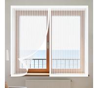 Mosquiteras para Ventanas 110 x 145 cm sin Taladrar Ni Atornillar Mosquitera Magnética Ventanas Fácil de Ensamblar Autoadhesivo Adecuada para Decoración Del Hogar, Blanco