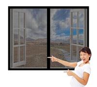 Mosquiteras para Ventanas 110 x 150 cm Protección Contra Mosquitos y Moscas Mosquitera Ventanas Adhesiva Lavables Adecuada para Decoración Del Hogar, Negro