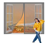 Mosquiteras para Ventanas 50 x 115 cm Protección Contra Mosquitos y Moscas Window Mosquito Net Fácil Instalación, Sin Taladrar Ni Atornillar para Todas Las Ventanas, Gris