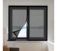 Mosquiteras para Ventanas 75 x 110 cm sin Taladrar Ni Atornillar Mosquiteras Fácil Instalación, Sin Taladrar Ni Atornillar para Ventana de Bricolaje para Caseras Oficina, Negro