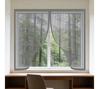 Mosquiteras para Ventanas 75 x 130 cm Imanes Se Cierran Automáticamente Mosquiteras Fácil de Limpiar para Todas Las Ventanas Interiores y Exteriores, Gris