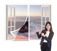 Mosquiteras para Ventanas 80 x 110 cm Imanes Se Cierran Automáticamente Mosquitera Magnética Ventanas Fácil de Ensamblar Autoadhesivo para Todas Las, Blanco