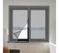 Mosquiteras para Ventanas 95 x 95 cm sin Taladrar Ni Atornillar Mosquiteras Fácil Instalación, Sin Taladrar Ni Atornillar para Ventana de Bricolaje para Caseras Oficina, Gris