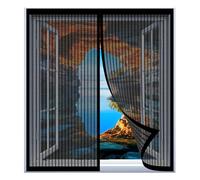 Mosquiteras para Ventanas Abatibles 50 x 130 cm Fácil Instalación sin Taladrar, Fácil de Limpiar Pegajoso Cortina Pantalla para Todas Las Ventanas, Negro