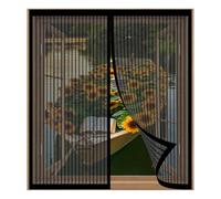 Mosquiteras para Ventanas Correderas 55 x 130 cm Fácil Instalación sin Taladrar, Fácil de Limpiar Cortina Protección Contra Insectos para Todas Las Ventanas, Negro