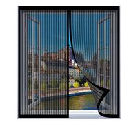 Mosquiteras para Ventanas Correderas 75 x 110 cm Fácil Instalación sin Taladrar, Fácil de Limpiar Anti Mosquito Insecto Cortina para Todas Las Ventanas, Negro