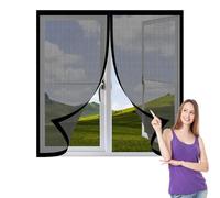 Mosquiteras para Ventanas Magnética 110 x 150 cm Protección Contra Mosquitos y Moscas Mosquitera Ventanas Adhesiva Fácil Instalación Adhesiva para Todas Las, Negro