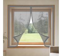 Mosquiteras para Ventanas Magnética 120 x 120 cm sin Taladrar Ni Atornillar Ventana Contra Insectos y Moscas Fácil de Ensamblar Autoadhesivo para Balcón Corredera Terraza, Gris