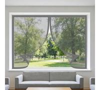Mosquiteras para Ventanas Magnética 125 x 125 cm sin Taladrar Ni Atornillar Mosquitera Ajustable Ventanas Lavables para Ventana de Bricolaje para Caseras Oficina, Gris