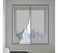 Mosquiteras para Ventanas Magnética 75 x 130 cm sin Taladrar Ni Atornillar Mosquiteras Ventanas Magnética Fácil de Limpiar para Balcón Corredera Terraza, Gris