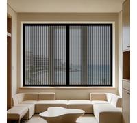 Mosquiteras para Ventanas Magnética 75 x 130 cm sin Taladrar Ni Atornillar Personalizar Mosquiteras Ventanas Lavables para Todas Las, Negro