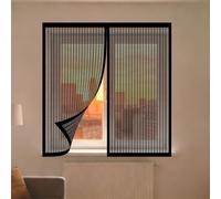Mosquiteras para Ventanas Magnética 80 x 110 cm Imanes Se Cierran Automáticamente Mosquiteras Fácil de Limpiar para Ventanasde Balcón, Ventanasde Patio, Sala, Negro