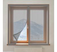 Mosquiteras para Ventanas Magnética 80 x 110 cm sin Taladrar Ni Atornillar Personalizar Mosquiteras Ventanas Lavables para Exterior Jardín Balcón Salón Casa Tienda, Gris