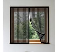 Mosquiteras para Ventanas Magnética 80 x 145 cm sin Taladrar Ni Atornillar Mosquitera Ajustable Ventanas Fácil de Ensamblar Autoadhesivo para Balcón Corredera Terraza, Negro