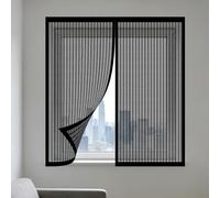 Mosquiteras para Ventanas Magnética 80 x 145 cm sin Taladrar Ni Atornillar Mosquiteras Ventanas Magnética Fácil de Limpiar para Balcón Corredera Terraza, Negro