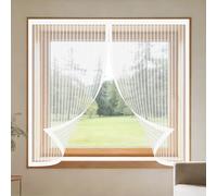 Mosquiteras para Ventanas Magnética 85 x 145 cm sin Taladrar Ni Atornillar Ventana Contra Insectos y Moscas Fácil de Ensamblar Autoadhesivo para Balcón Corredera Terraza, Blanco