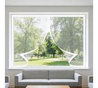 Mosquiteras para Ventanas Magnética 95 x 100 cm sin Taladrar Ni Atornillar Mosquitera Ajustable Ventanas Lavables para Ventana de Bricolaje para Caseras Oficina, Blanco