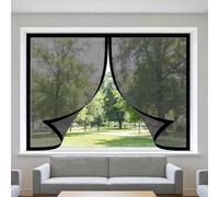 Mosquiteras para Ventanas Magnética 95 x 100 cm sin Taladrar Ni Atornillar Mosquitera Ajustable Ventanas Lavables para Ventana de Bricolaje para Caseras Oficina, Negro