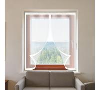 Mosquiteras para Ventanas Magneticas 105 x 115 cm sin Taladrar Ni Atornillar Mosquitera Ventana Fácil de Ensamblar Autoadhesivo para Todas Las Ventanas, Blanco