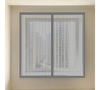 Mosquiteras para Ventanas Magneticas 110 x 160 cm sin Taladrar Ni Atornillar Mosquitera Ventana Malla Contra Insectos Fácil de Limpiar para Balcón Corredera Terraza, Gris