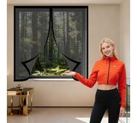 Mosquiteras para Ventanas Magneticas 50 x 115 cm Protección Contra Mosquitos y Moscas Cortinas Mosquitera Ventana Fácil de Ensamblar Autoadhesivo para Todas Las Ventanas, Negro