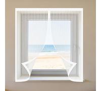 Mosquiteras para Ventanas Magneticas 50 x 115 cm sin Taladrar Ni Atornillar Mosquitera Ventanas Adhesiva Fácil de Limpiar para Balcón Corredera Terraza, Blanco