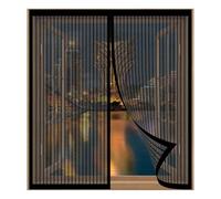 Mosquiteras para Ventanas Magneticas 65 x 115 cm Fácil Instalación sin Taladrar, Fácil de Limpiar Cortina Magnética de Malla Suave para Todas Las Ventanas, Negro
