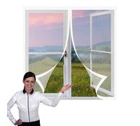Mosquiteras para Ventanas Magneticas 75 x 130 cm Protección Contra Mosquitos y Moscas Mosquitera Magnética Ventana Lavables Adecuada para Decoración Del Hogar, Blanco