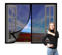Mosquiteras para Ventanas Magneticas 80 x 145 cm Protección Contra Mosquitos y Moscas Window Mosquito Net Lavables para Ventanasde Balcón, Ventanasde Patio, Sala, Negro