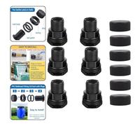 MoSundi 6 paquetes para montaje de mamparo de plástico, adaptador roscado NPT macho de 4 pulgadas GHT a 1 hembra de 2 pulgadas para agua para estanque de lluvia, conector de manguera de doble rosca