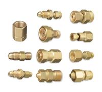 MoSundi CGA - Adaptador de gas acetileno de latón, válvula cilíndrica a conector regulador CGA-200, CGA-300, CGA-510, CGA-520 tanques, sello seguro