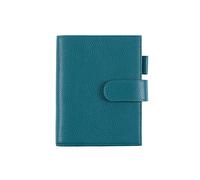 Moterm - Funda de cuero para cuaderno A6 - Compatible con Hobonichi Cousin, Stalogy y Midori MD Planner, con portalápices, tarjetero y bolsillo trasero (Kiesel-Teal profundo)
